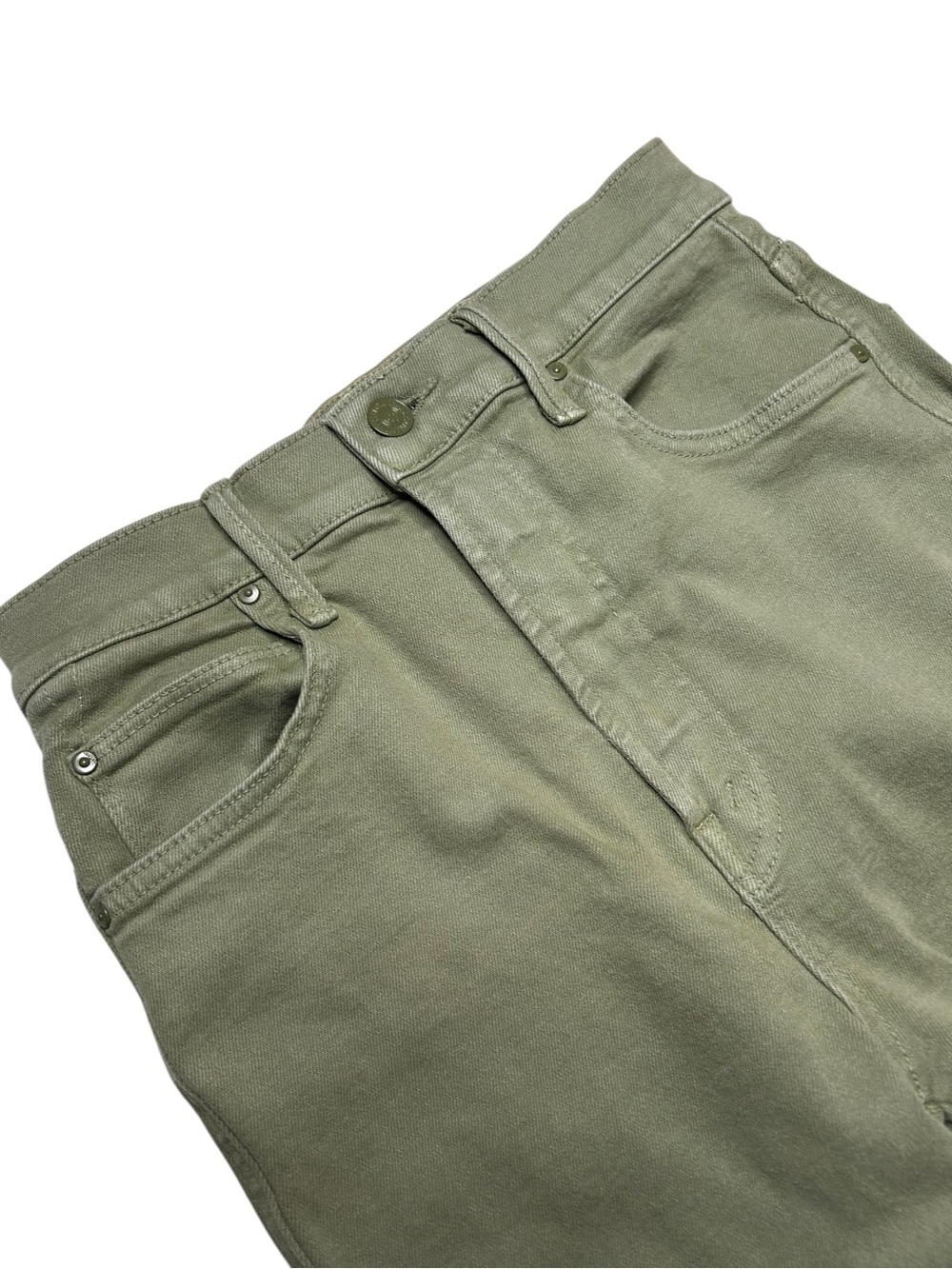 MOTHER The Smokin' Double Ankle Jeans Second Chance Olive 27 - Picture 2 of 16